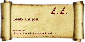 Leeb Lajos névjegykártya